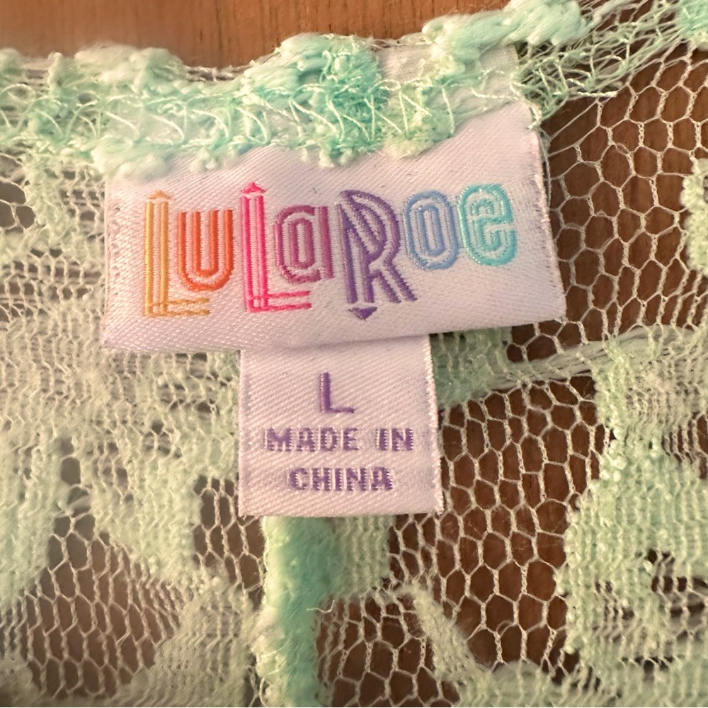 LuLaRoe mint lace vest - Picture 3 of 5